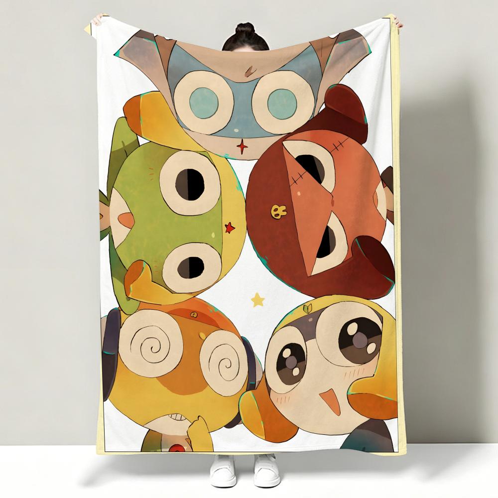 Anime KKeroro GGunso Throw Soft Warm Flannel Throw Blanket Multiuse for Sofa Bed Office Nap