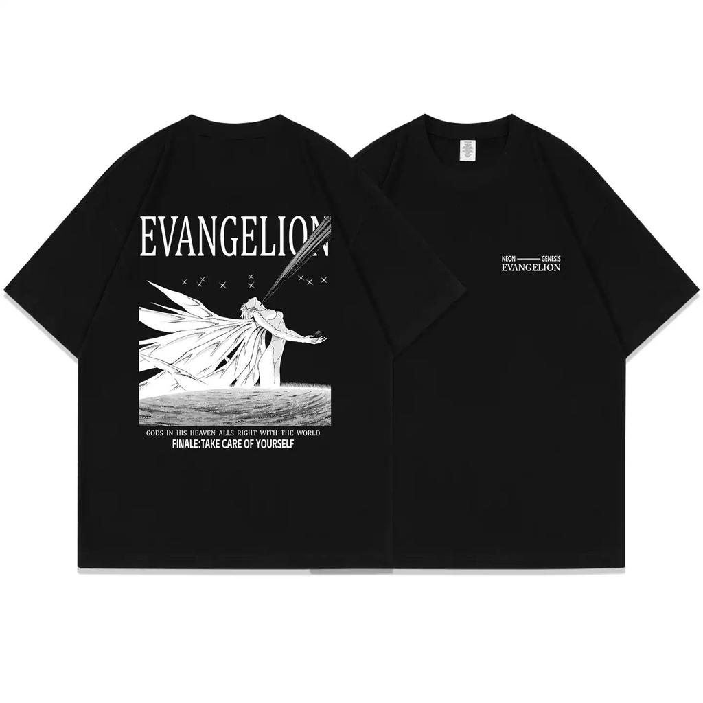 Neon Genesis Evangelion End of Eva Maglietta con Occhio Stile Classico Manica Corta Unisex Uomo Donna Estate Girocollo Cotone T-shirt
