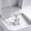 Colar Pingente Logo Coroa Kpop Tom Cravejado Strass Cristal Corrente Clavícula Moda Hip Hop Mercadoria para Fãs Joia Presente para Mulheres Homens ARMY