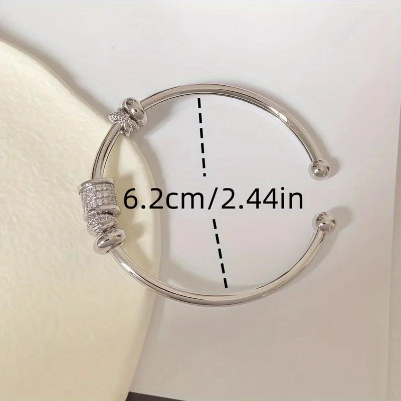 New Gold Plated Cuff Bangle For Women Cylindrical Transfer Girlfriends Zircon Bracelet Gothic Girls Size Adjustable Cuff Bangles
