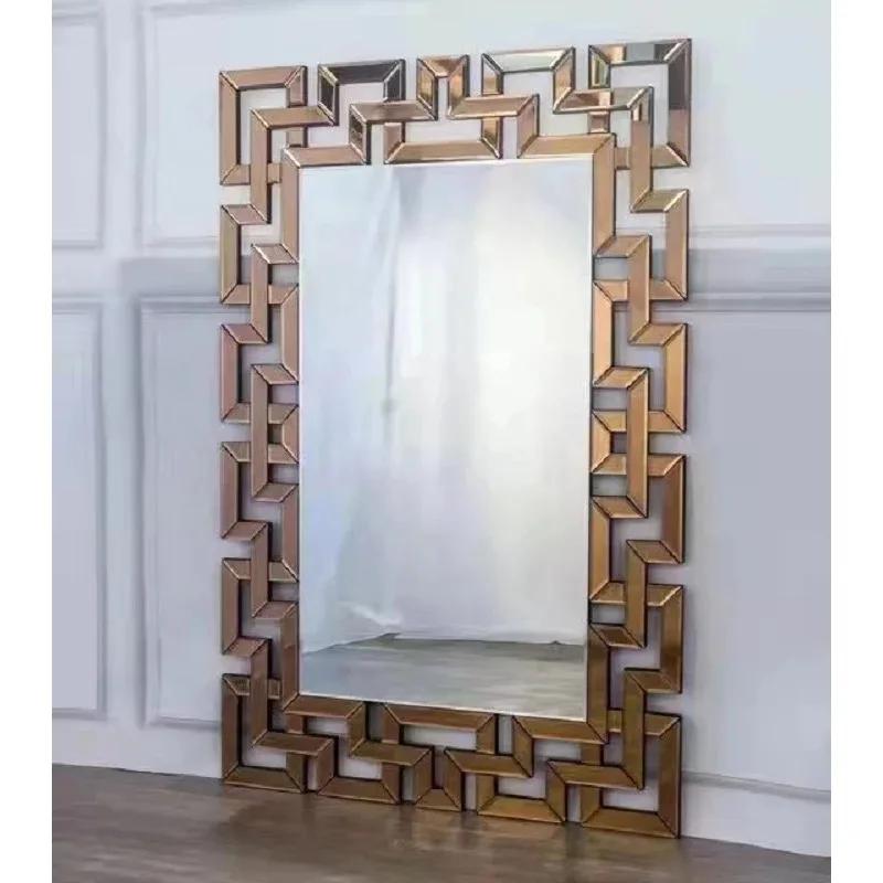 

Высококачественное настенное декоративное зеркало с серебряными полированными ажурными зеркалами для домашнего отеля 120 80 CM