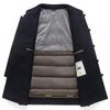 Men's Retro Double-Sided Nylon Down Tang Suit Coat with Stand Collar and Frog Buttons