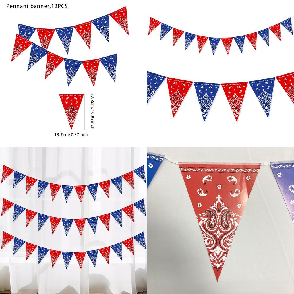Western Cowboy Party Banner Set mit dreieckigen Papierflaggen für Geburtstagsfeier-Veranstaltungen