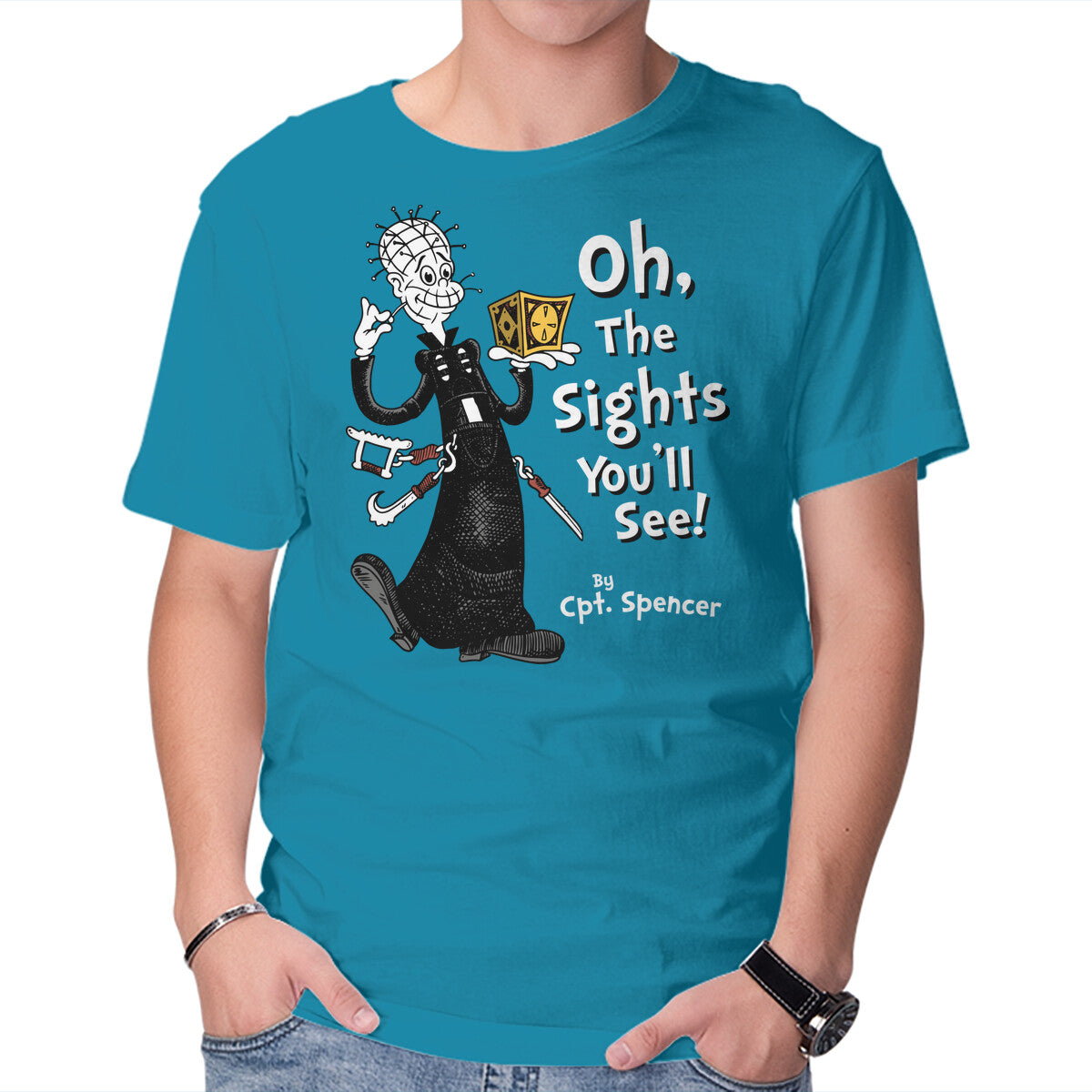 Unisex Crew Neck T-Shirt Oh The Sights You ll See Graphic Short Sleeve Casual Tee S