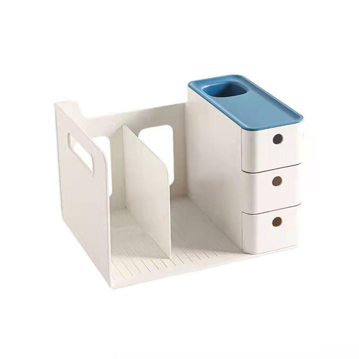 

Настольный органайзер для хранения файлов, офисные принадлежности, держатель для линейки, контейнер, маленькая книжная полка, дизайн, студенческая книга, ящик для хранения канцелярских принадлежностей синий