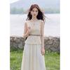 Mocana Women's Elegant Lace Sleeveless Top & Long Skirt Set
