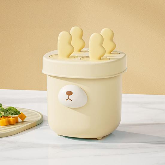 Ice Cream Mold Cute Bear Popsicle Molds BPA-Free Food-Grade Plastic Ice Pop Mold for Homemade Ice Cream Chocolates Candies
