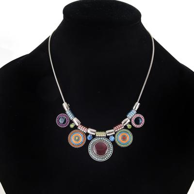 Collana Femminile Stile Etnico Lega Catena Colorata Geometrica Clavicola