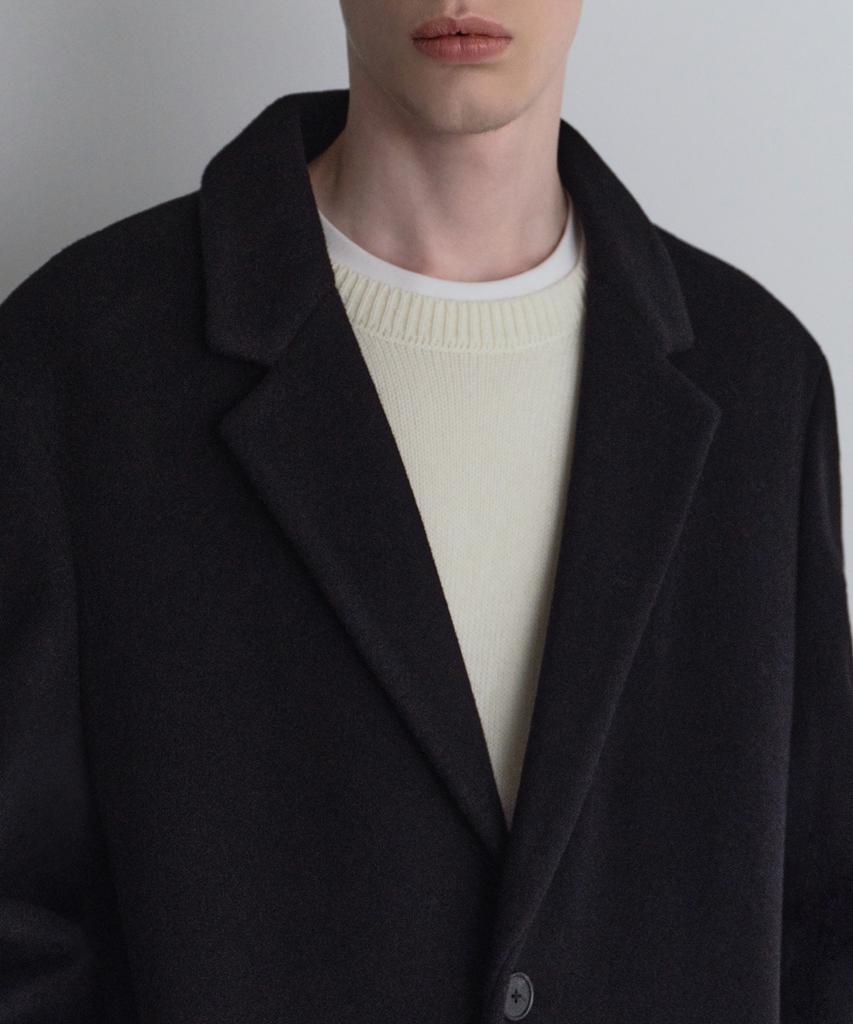 Musinsa Standard Cashmere Blend Oversized Single Coat [Black]