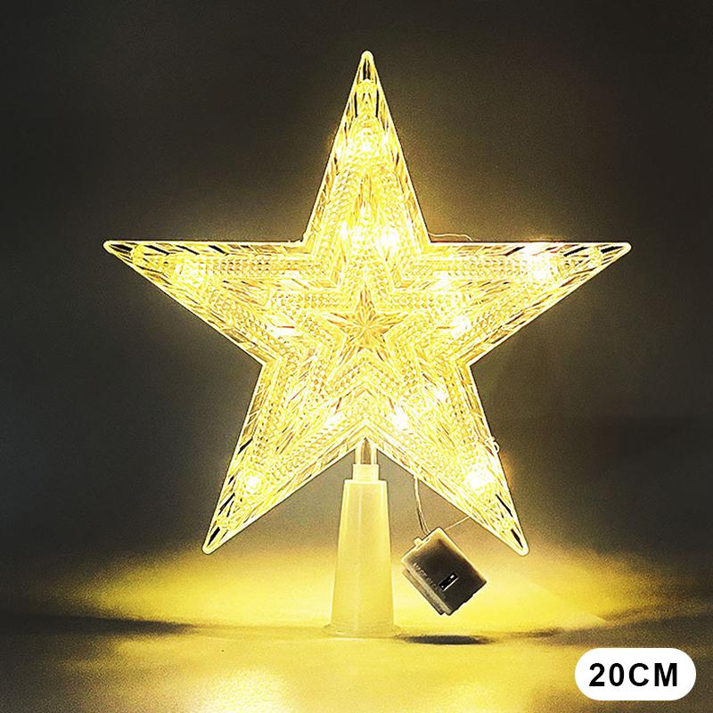

15/21/30 см Сяюча верхівка дерева Блискуча блискуча зірка Різдвяна прикраса Теплий колір Прозора пентаграма Домашній декор A13