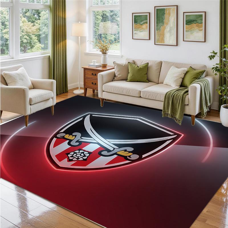 Sheffield United Football Design Crystal Velvet Rug Soft Decorative Mat for Bedroom Entrance