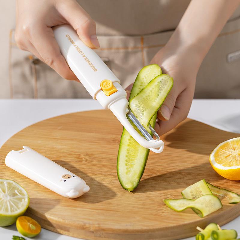 Multifunctional Portable Fruit Knife & Peeler: 2-in-1 Kitchen Tool for Efficient Peeling