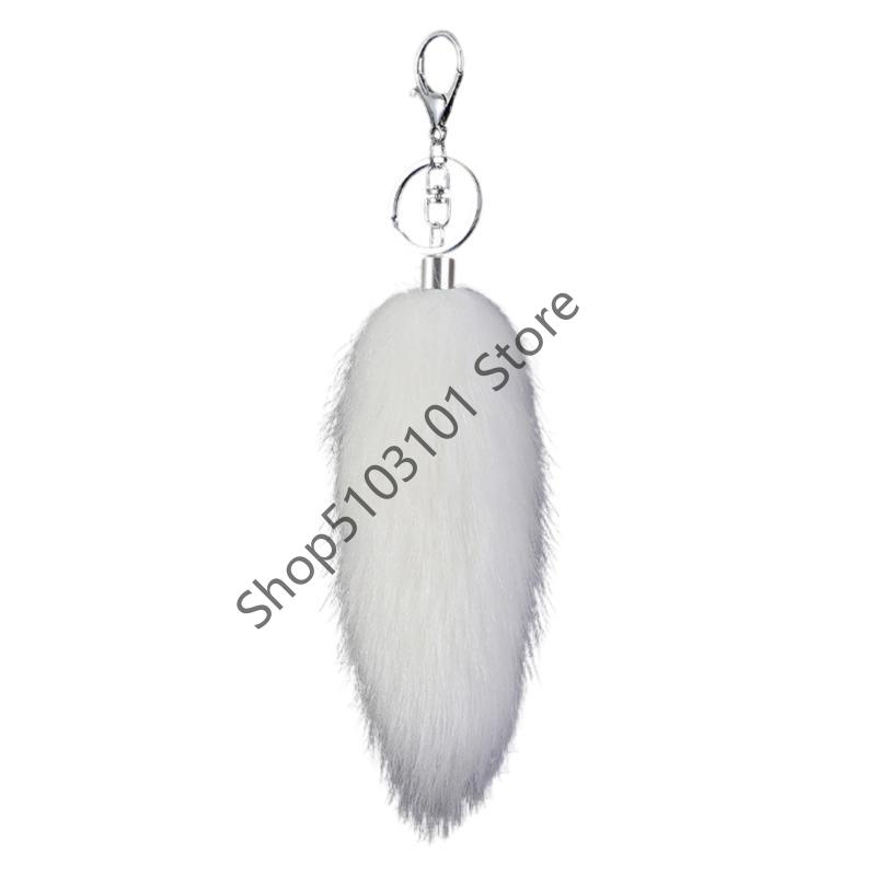 16cm Foxes Tail Keychain Faux Furs Foxes Tail Keyring Soft Furry Bag Hangings Charm Pendant Key Handbag Pendant Accessorise