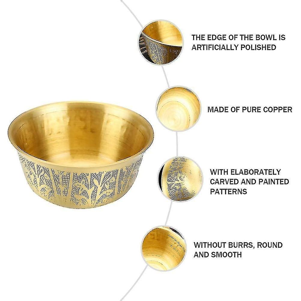 Copper Worship Bowl - 4 inches, suitable for religious ceremonies and home decoration 1 piece - jue