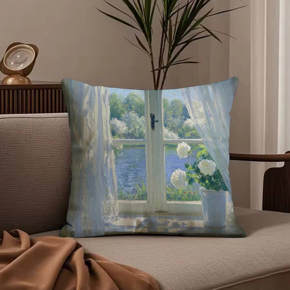 L-Landscape painting style Pillow Case null