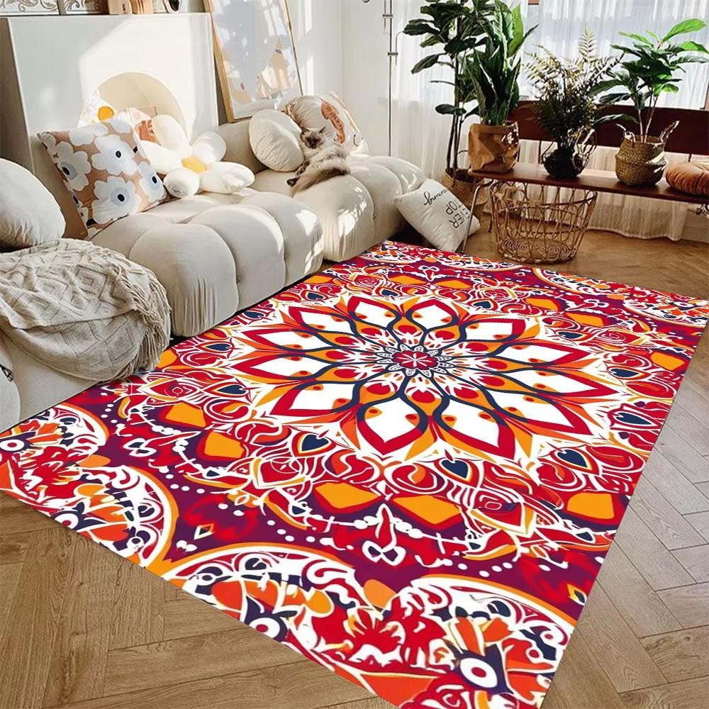 Colorful Mandala Area Rug Carpet Non-slip Large Hallway Door Step Mat Bathmat for Living Room Bedroom Entrance Home Decoration