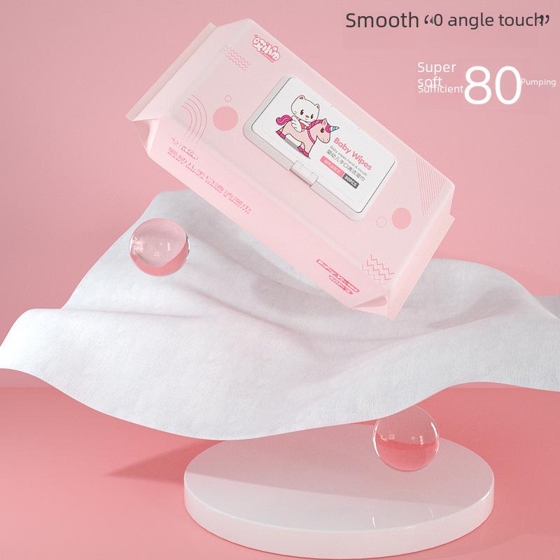 Baby Hand- und Mund-Feuchttücher, 80 Stück Großpackung mit Abdeckung, Hygienische Reinigungstücher