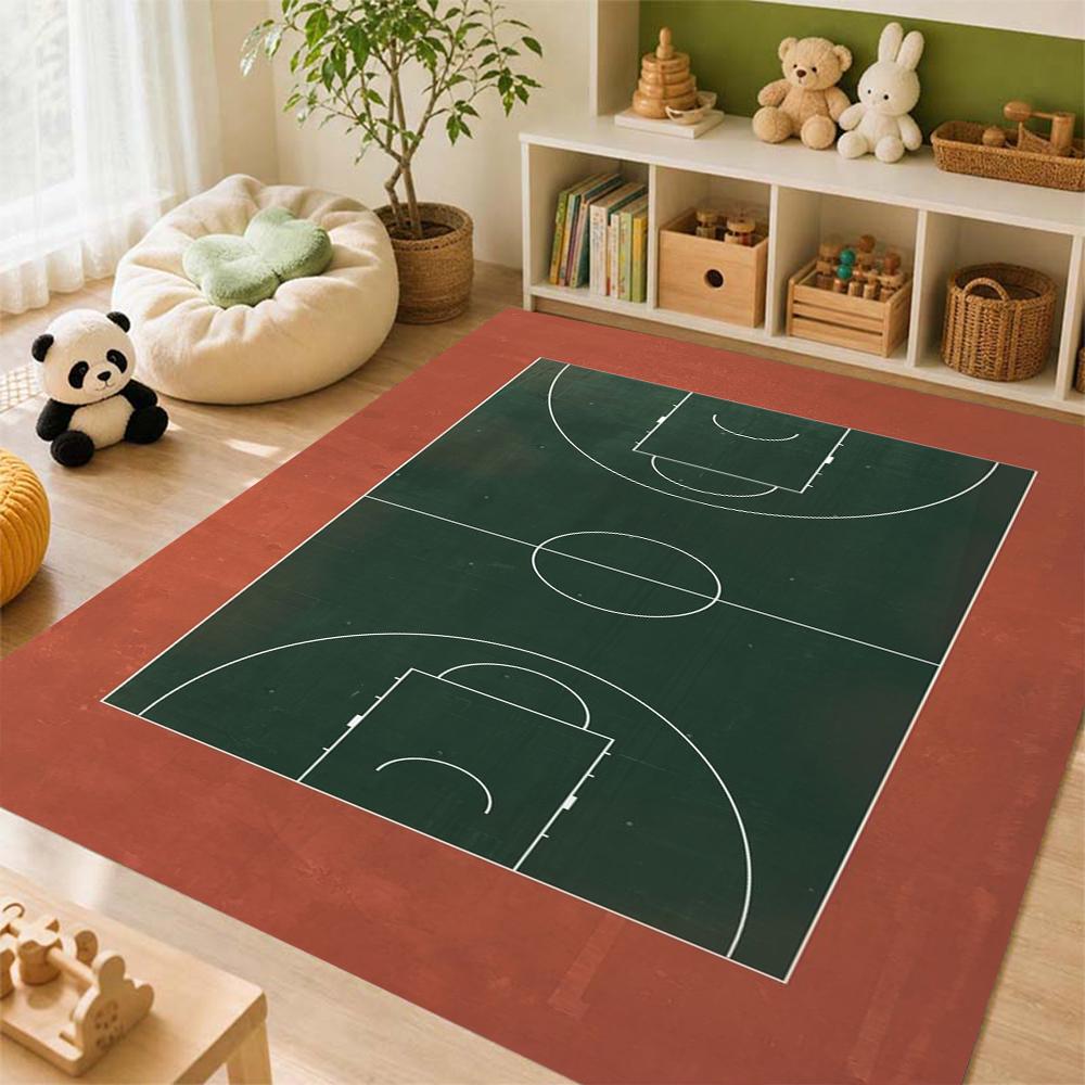 Basketball Court Patterned Rug Soundproof Noisereducing Carpet For Study Reading Area Home Party Decor Halloween Gift
