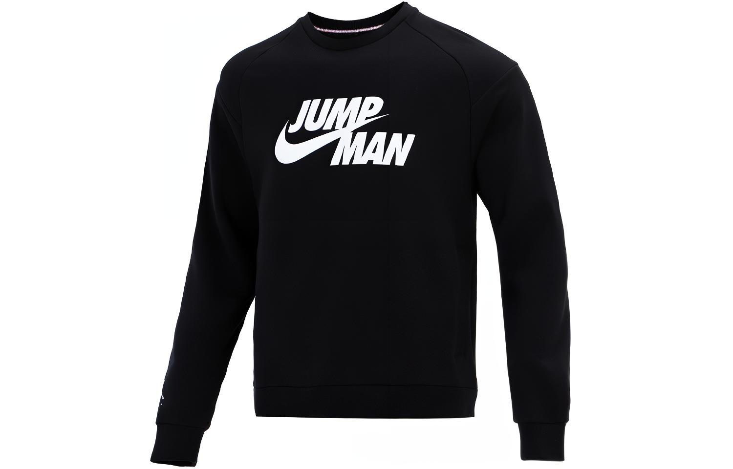 Мужские толстовки Jordan Jumpman Черные с круглым вырезом Утепленные Обычные DJ0241-010 L