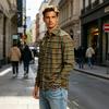 Men's Long Sleeve Plaid Button Down Shirt Casual Cotton Comfort Fit