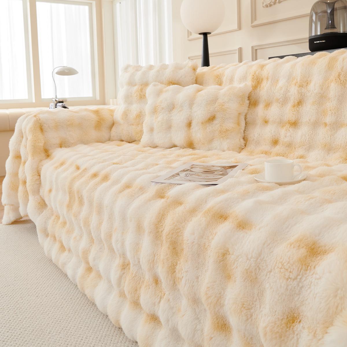 

Чехол для дивана из кашемира «Anti-Cat s Paw Bunny», полотенце, зимняя утолщенная флисовая подушка, одеяло, нескользящий чехол для дивана 180*130cm