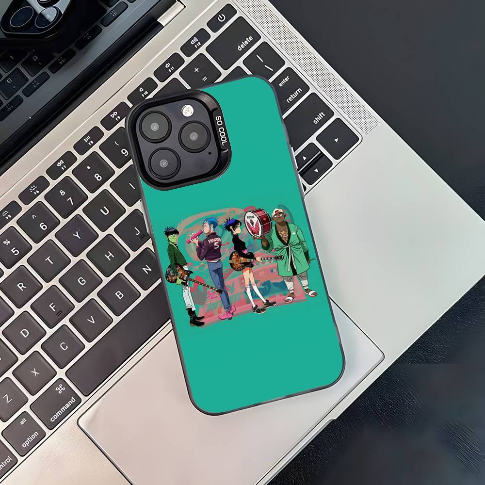 G-Gorillaz Rocková Kapela Kreslený Kryt na Telefon Pro iPhone 17,16,15,14,13,12,11,Pro,XS,Max,Plus,Mini,SE4,E Černý Matný Nárazuvzdorný Kryt