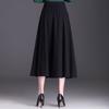 Black Suit Half Skirt, Women's Mid Length Umbrella Skirt Plus Size Skirt Spring and Autumn High Waist A-line Skirt