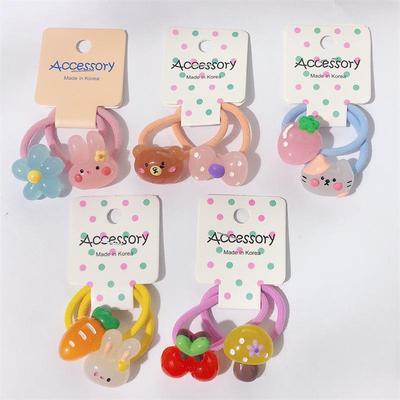 Süße Frucht-Haarbänder für koreanische Mädchen - Sanfte Gummibänder für Kinder, Bunte Cartoon-Haaraccessoires.