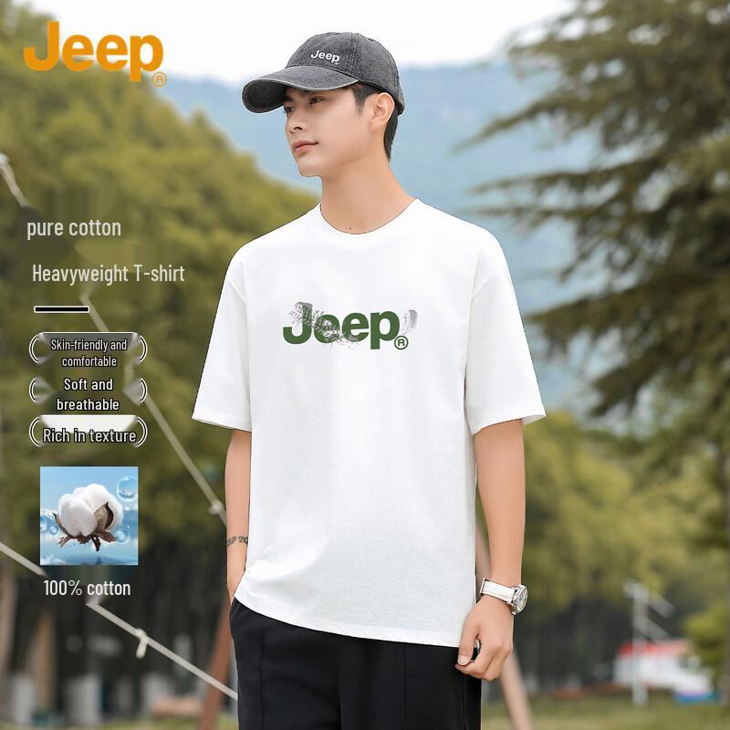 JEEP Men s 100% Cotton Crew Neck Short Sleeve T-Shirt 2XL