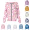 Jachetă Top Casual de Modă pentru Femei, cu Mâneci Lungi, Guler Înalt, cu Nasturi pe o Parte, Imprimeu Floral, pentru Îngrijitor