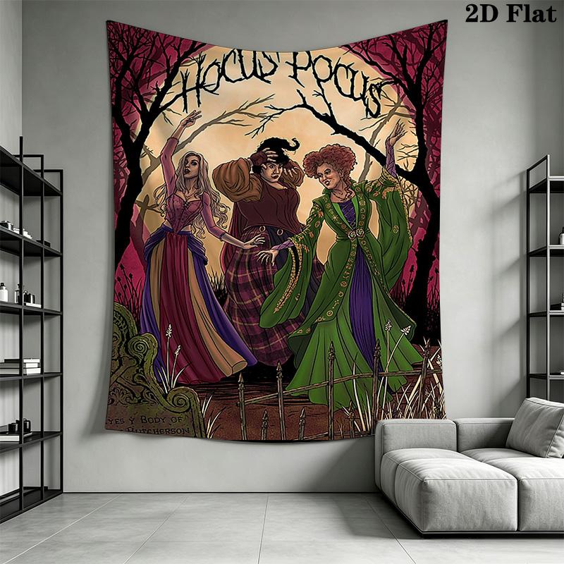 Hocus Pocus Spellbook Tapestry Wallmounted Fashion Print Homestay Soft Decoration Tapestry Wall Decoration Wall Covering Decoration