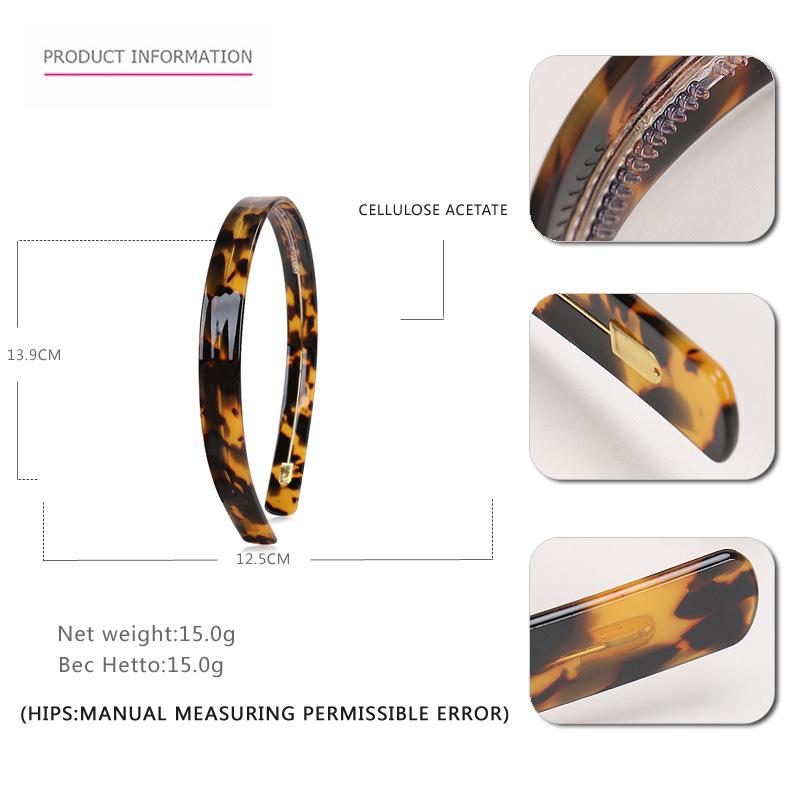 Korea DongdaemunAcetátová čelenka Klasická univerzální želvovinová čelenka Mytí obličeje Protiskluzová spona do vlasů Vlasové doplňky Nové