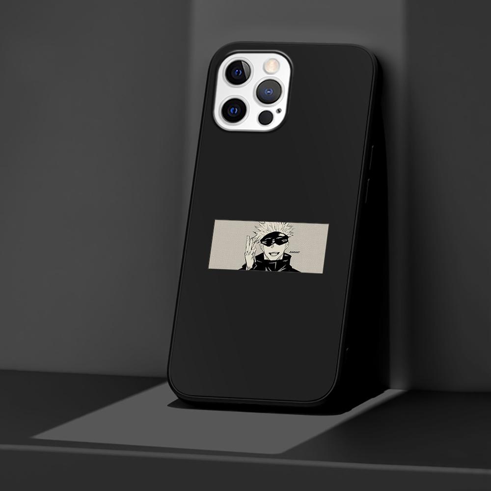 Phone Case for Apple iPhone 14 11 13 Pro Max 12 Mini XR 7 8 + SE 2020 XS 6 6s Plus 5 5s Cool Jujutsu Kaisen Silicone Black Cover