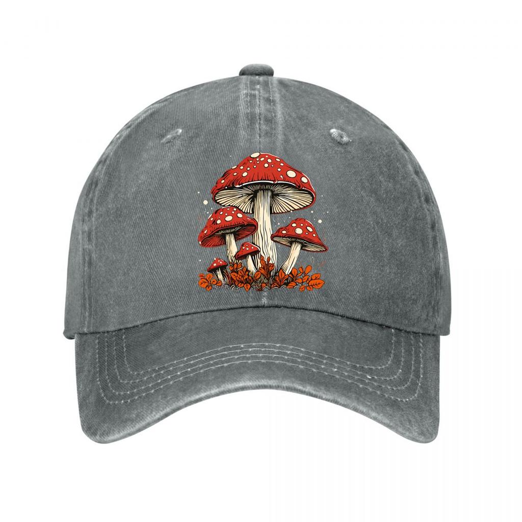 Cappellino da Baseball Lavato con Macchie Rosse di Fungo Vintage per Esterno Unisex FeUnisex
