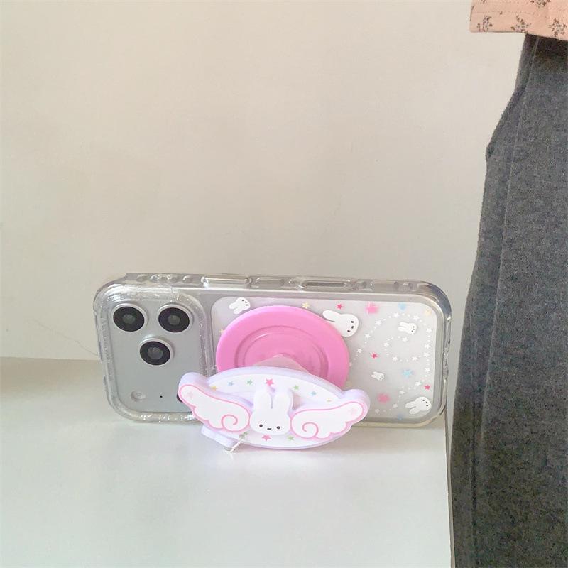 Colorful Star Angel Rabbit Magnetic Phone Case for iPhone 17 / 16 Pro Max / 15 Pro