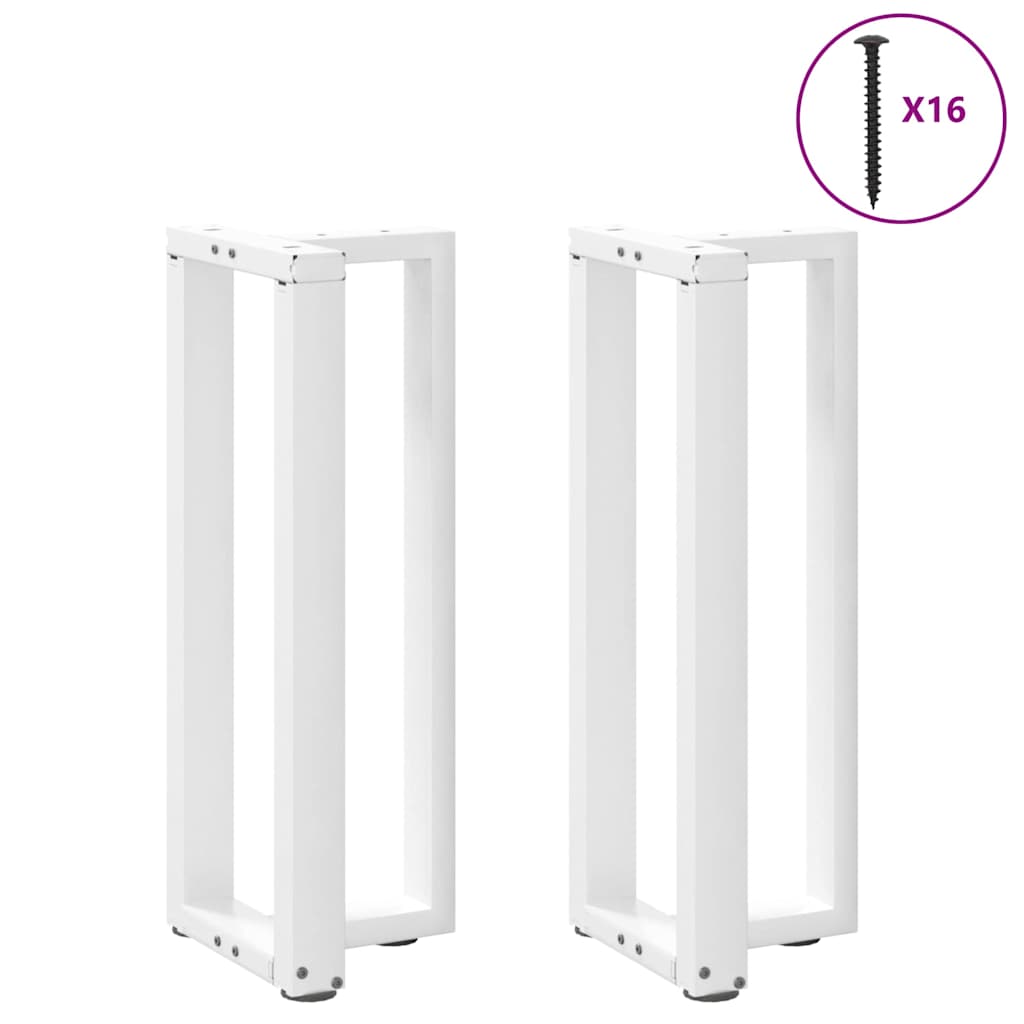 Vidaxl Nogi Do Stołu Konsolowego, 2 Pcs., Białe, 25X28X(72-73)Cm, Stal