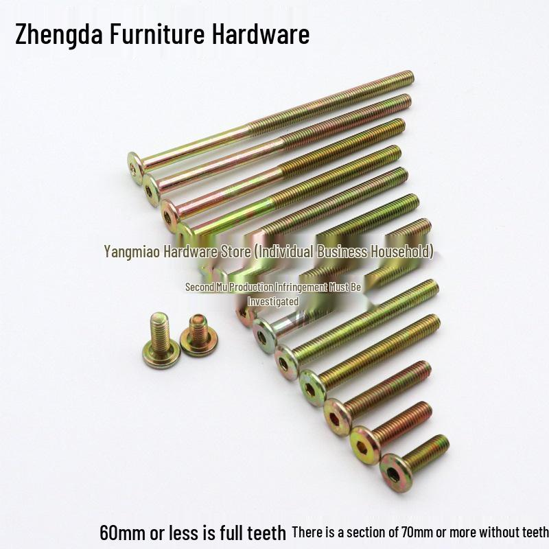 M6 Furniture Hardware: Crib & Bookcase Screws with Cross Hole Nuts, Countersunk Head Screws, Hammer Head Nuts.