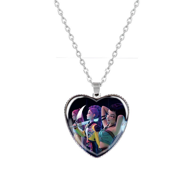 Kpop Demon Hunters Peach Heart Necklace: Anime-Inspired Jewelry for Fans