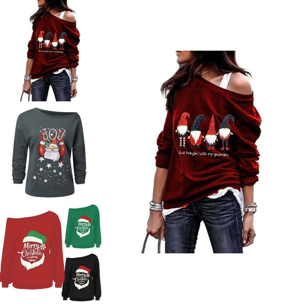 Stylish Women's Christmas Jumper Pullover Loose Fit Sweatshirt For Festive Seasons