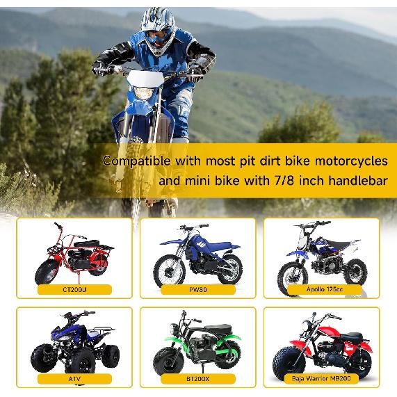 HIAORS Mini Bike Throttle Assembly Compatible With Coleman CT200U BT200X CT200U-EX, 7/8 Twist Throttle Cable Handle Grips Kit For Dirt Pit Bike