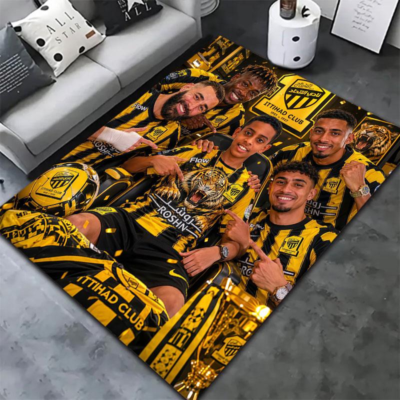 Al-Ittihad FC Carpet Rug for Living Room Bedroom Home Sofa Decoration,Kids play Non-slip Floor Mat