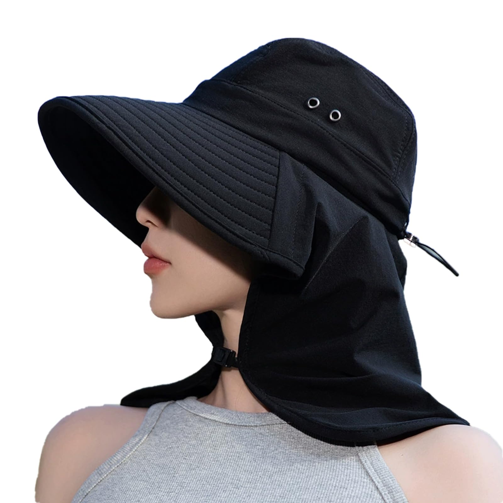 

Шляпа с защитой от УФ-лучей от солнца для шеи Широкополая Солнце для лица Ферма УФ Подарок [CSILOVEE] Женщины, Защита, Прохладная, Шляпа, Садоводство, Защита, Поля, Защита, Покрытие, чёрный