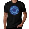 Mushroom Mandala In Blue Colors T-Shirt Boys Whites Clothes Summer Shirt Mens Vintage T Shirts