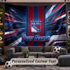 Wall Hanging Tapestry Custom NameNew York Rangers Pattern Personalized Printed Fabric Wall Decor