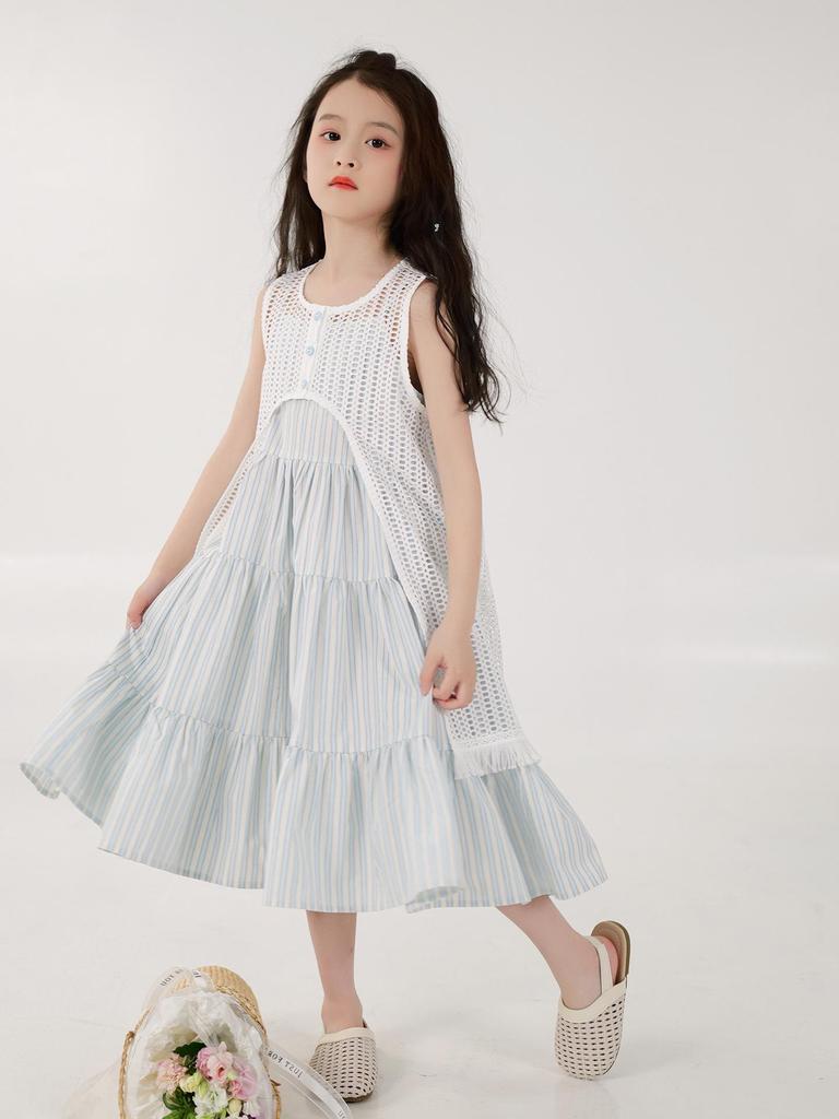 You Jia Meng Girls' Summer Sleeveless Princess Dress - Two-Piece Set