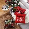 Christmas Pillow Case Decoration Plaid Car Christmas Tree Element Sofa Atmosphere Decorative Waist Cushion