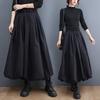 Women's Spring and Autumn Thin A Line Skirt High Waisted Elasticated Comfortable Loose Black Fluffy Skirt