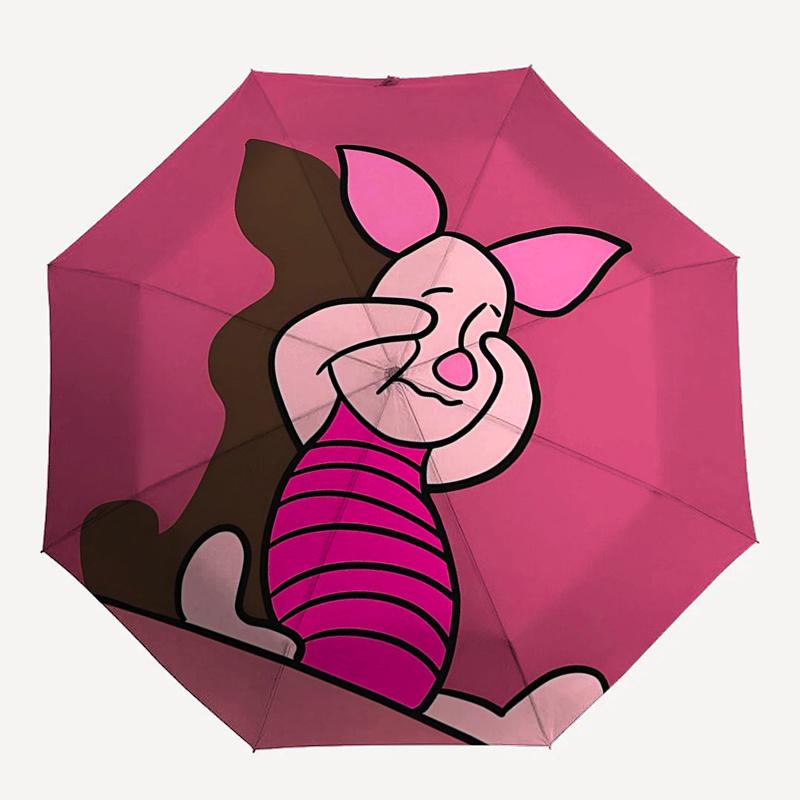 Winnie and friends Themed Travel Umbrella-8 Ribs Automatic Opening and Closing, Portable Folding Design, Compact and Stylish Umbrella Suitab