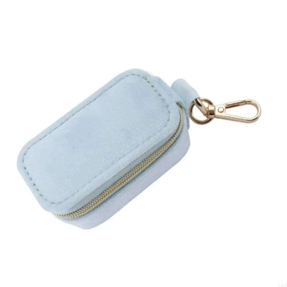 

Ample Storage Space Jewelry Case Sturdy Flocking Construction Ring Organizer Female Ring синій