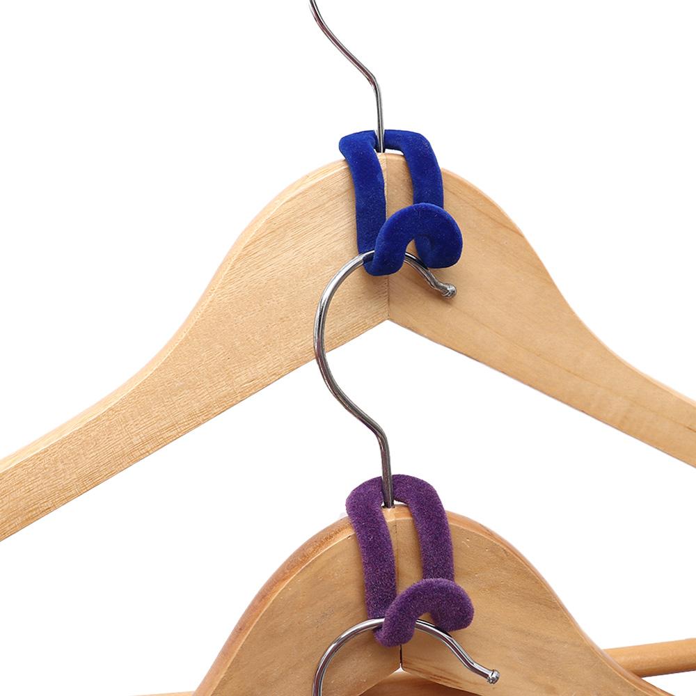 10PCS Mini Flocking Clothes Rack Home Creative Anti-slip Hooks Clothes Hanger Easy Hook Closet Household Organizer